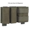 Double 9mm MOLLE Magazine Pouch 5.56 Mag Pouch Set with Quick Release Insert Clip for Tactical Vest (Green) view 2