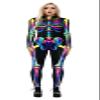 Honeystore Women's Skeleton Bodysuit Halloween Costume Bodycon Catsuit Jumpsuit BAX-225 L