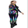 Honeystore Women's Skeleton Bodysuit Halloween Costume Bodycon Catsuit Jumpsuit BAX-225 L view 4
