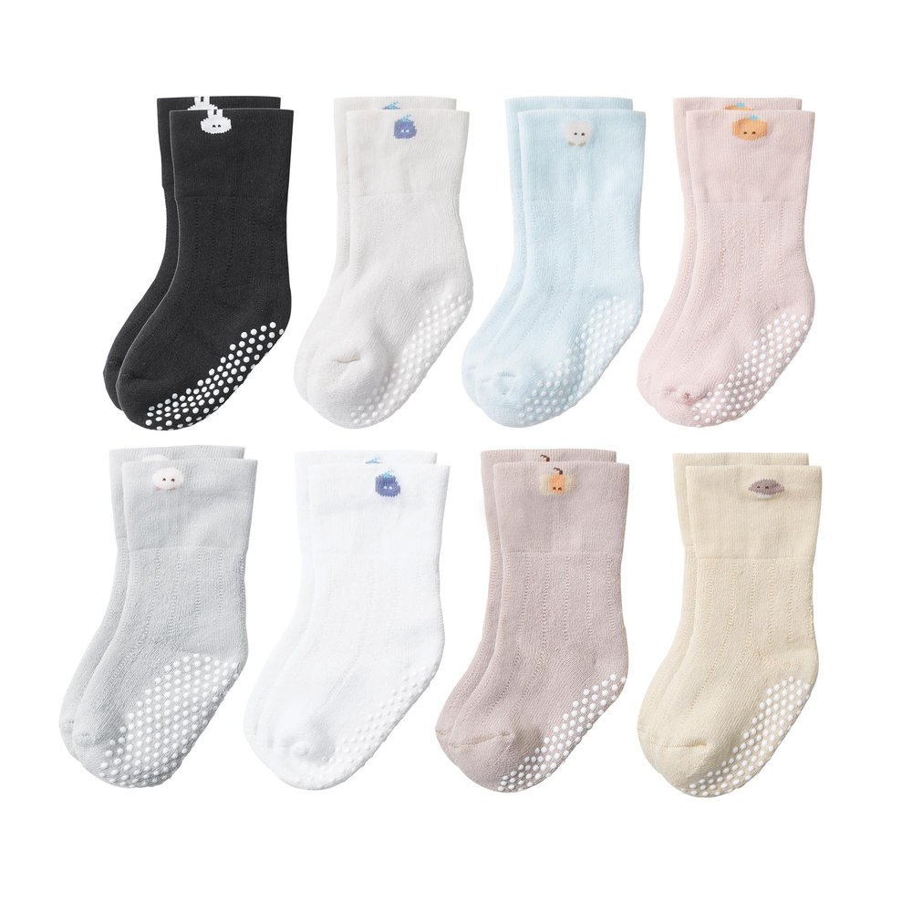 VWU Baby Toddler Kids Ankle Crew Socks with Grips Unisex Warm Thick Cotton Winter Socks 3-12 Months,Fruit