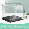 Barydat Clear Hat Display Case 7.8" L x 7.8" W x 8.6" H Crystal Acrylic Baseball Hat Box with Stainless Steel Risers Memorabilia Helmet Display Holder Stand view 2