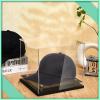 Barydat Clear Hat Display Case 7.8" L x 7.8" W x 8.6" H Crystal Acrylic Baseball Hat Box with Stainless Steel Risers Memorabilia Helmet Display Holder Stand view 4