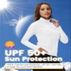 MoFiz Women's Long Sleeve Golf Polo Shirt 1/4 Zip UPF 50+ Sun Protection Quick Dry Lightweight Athletic Hiking Running Tops White S view 3