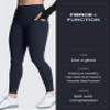 Aoxjox Women's Trinity High Waisted Yoga Pants with Pockets Tummy Control Buttery Soft Compression Workout Leggings 26" (Black, X-Large) view 2