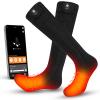SNOW DEER Heated Socks for Men Women, App Control Rechargeable Electric Heating Warm Sock for Skiing Snowboarding Outdoors (Black, M) view 1