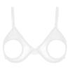 YONGHS Women's Stretch Lace Open Nipple Bra Underwear Wire-Free Unlined Push-up Bralette Bra Tops 6# White A X-Large view 1