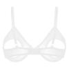 YONGHS Women's Stretch Lace Open Nipple Bra Underwear Wire-Free Unlined Push-up Bralette Bra Tops 6# White A X-Large view 3