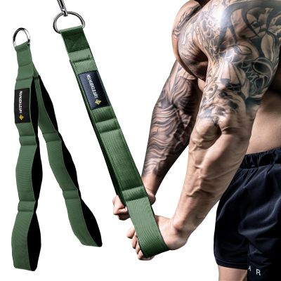 MANUEKLEAR Tricep Rope Cable Attachment Handles, Greater Range of Motion, Tricep Pull Down Rope for Push Downs, Crunches, Facepulls for Professional Gym (Green)