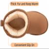 CAMEL CROWN Mens Fur Snow Boots Slip on Winter Boots Mid Calf House Slippers Boots Short Mini Boots for Men Camel 8.5 view 2