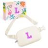 COSHAYSOO Initial Letter Fanny Pack for Girls Personalized Birthday Gifts for 6 7 8 9 10 11 12 Year Old Teen Girl, Girly Fashion Crossbody Purse Belt Bag Preteen Tween Purse Ivory L view 1