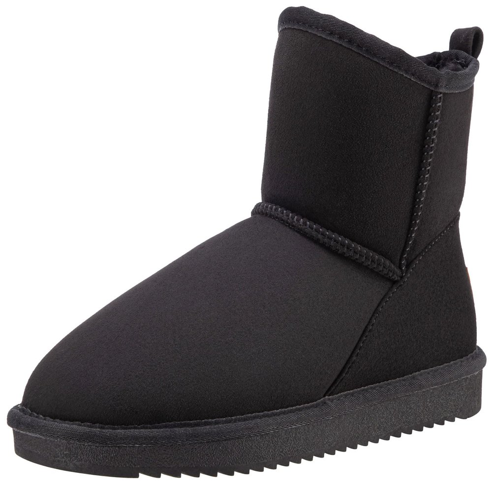 CAMEL CROWN Mens Fur Snow Boots Slip on Winter Boots Mid Calf House Slippers Boots Short Mini Boots for Men Black 8