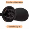 CAMEL CROWN Mens Fur Snow Boots Slip on Winter Boots Mid Calf House Slippers Boots Short Mini Boots for Men Black 8 view 2