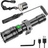 X.Store Airsoft Picatinny Rail Flashlight - USB Rechargeable, 5 Modes with Remote Pressure Switch, Professional Tactical Flashlights for Outdoor Use view 1