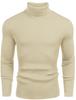 Amussiar Men's Slim Fit Turtleneck Pullover Sweater Turtleneck Knitwear Long Sleeve Knitwear(Beige XX-Large) view 1