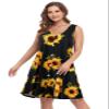 BELAROI Plus Size Summer Dresses Sundress for Curvy Women Beach Swimsuit Coverup Casual V Neck Button Sleeveless Tshirt Vacation Tank Dress with Pockets(1X,Flower35) view 2