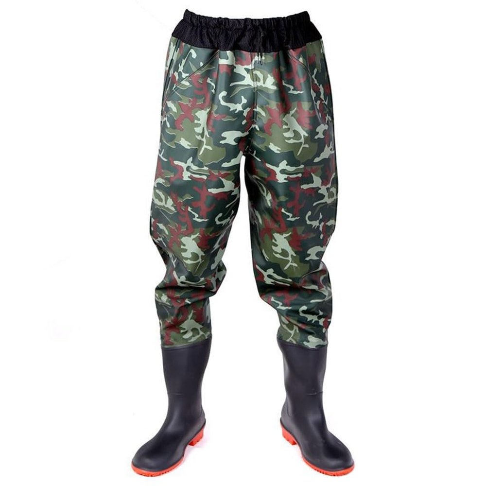 Hip Waders PVC Waterproof Fishing Buttocks Wading Pants, Elastic Waist and Non Slip Wear-Resistant Oxford Sole (Color : Blue, Size : 10.5)