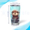 Hyturtle Personalized Gifts For Otter Lover - Otter Print Stuff Customized Name Stainless Steel Tumbler 20oz With Lid - Idea Sea Animal Lover Gifts For Women Girl Kids On Birthday Christmas view 4