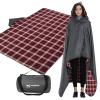 DUKUSEEK Stadium Blanket Waterproof Windproof, Outdoor Hooded Blankets for Camping, Sporting Events, Picnic and Car - Insulated Foldable Blanket and Throws view 1
