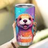 Hyturtle Personalized Gifts For Otter Lover - I Just Freaking Love Otters Custom Name Stainless Steel Tumbler 20oz With Lid - Idea Sea Animal Lover Gifts For Women Girl Daughter On Birthday Christmas view 3
