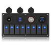 GGTA 8 Gang Marine Boat Switch Panel Waterproof,12V-24volt On-Off Rocker Switch Panel with 3.1A Dual USB Charger, Blue LED Light,15A Fuse Panel for Boat,Also Suitable for Car RV UTV Truck view 1