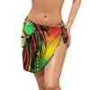 Meaudiwes Women's Sexy Cover Up, Beach Sarong Wrap Skirt Sheer Bikini Swimsuit Cover Ups For Swimwear Compatible with Jamaican Rasta Flag Rastafarian Reggae Lion view 1