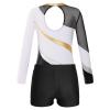 Loyan Gymnastics Leotards for Girls Tumbling Unitard with Shorts Dancewear Ballet Biketards Dance Bodysuit White 10 Years view 3