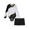 Loyan Gymnastics Leotards for Girls Tumbling Unitard with Shorts Dancewear Ballet Biketards Dance Bodysuit White 10 Years view 4