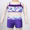 Agoky Kids Girls 2PCS Sports Outfits Ballet Gym Sequins Mermaid Tank Top Shorts Set Tankini Swimwear Gymnastics Tracksuit Swallowtail Blue 4 Years view 3