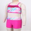 Agoky Kids Girls 2PCS Sports Outfits Ballet Gym Sequins Mermaid Tank Top Shorts Set Tankini Swimwear Gymnastics Tracksuit Colorful Fish Scales 10 Years view 4