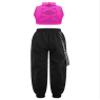 Kaerm Kids Girls Criss Cross Back Tank Top and Pants Set Athletic Jazz Street Tracksuits Hot Pink 6 Years view 2