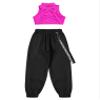 Kaerm Kids Girls Criss Cross Back Tank Top and Pants Set Athletic Jazz Street Tracksuits Hot Pink 6 Years view 4