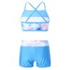 Agoky Kids Girls 2PCS Sports Outfits Ballet Gym Sequins Mermaid Tank Top Shorts Set Tankini Swimwear Gymnastics Tracksuit Sea Sky Pink 10 Years view 2