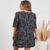 ACEMT Allover Print Tee Dress (Color : Black and White, Size : Medium) view 3