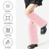 XEPST Faux Fur Fuzzy Leg Warmers Furry Boot Covers for Women, Warm Fuzzy Boot Cuff Boot Sleeves Leg Warmers for Party Costumes - Pink view 2