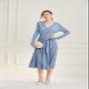 Ailaoyou Sweater Dress for Women Long Sweater Dress Belt Big Swing Pleated V Neck Cashmere Long Belted Textured Dress Casual Ribbed Knit A Line Pullover Vestido Tipo Sueter para MujerAC-1303-Blue-M view 2