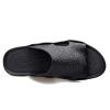 HOOENG Mens Slide Sandals Closed Toe Crocodile Print Pool Slide Slippers Leather Water Resistant Outdoor Slipper Shoes (Color : Black, Size : 9.5) view 3