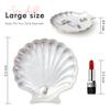 AISBUGUR Shell Ring Holder Dish, Shell Jewelry Tray, Trinket Dish, Cute Decorations for Coastal Home Decor, Bathroom Decor, 5.5", White view 2