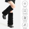 XEPST Faux Fur Fuzzy Leg Warmers Furry Boot Covers for Women, Warm Fuzzy Boot Cuff Boot Sleeves Leg Warmers for Party Costumes - Black view 3