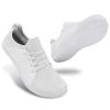 relxfeet Men's Cross-Trainer Minimalist Barefoot Shoes Wide Toe Zero Drop Sole Walking Shoes Lightweight Non Slip Trail Running Sneakers for Fitness Jogging Wrestling Hiking Lifting White7.5 view 1