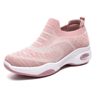 DHAEY Women's Orthopedic Sneakers Comfort Soft Breathable Foot Heel Pain Relief Women's Orthopedic No-Tie Sneaker with Arch Support (Color : Pink, Size : 8.5)