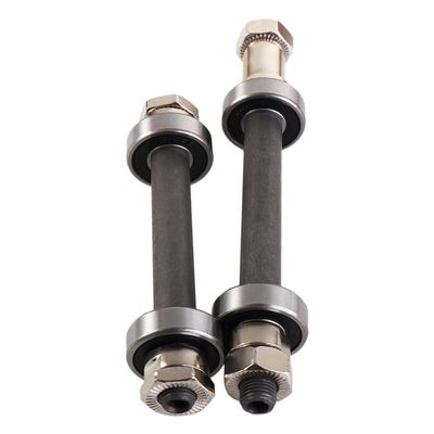 Leadigol 1 Pair Steel Axles Black Hollow Hub Shaft Front and Rear Axle Kit Hubs,108/145mm MTB Bike Accessories Axle Lever Spindle Shaft Bike Axle Steel Wheel Hub Bike Shaft Front Rear Axle