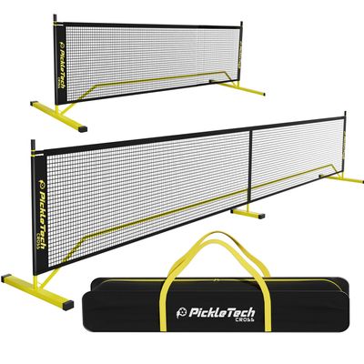 PICKLETECH 4.0 Slim Version 2in1 Pickleball Net Portable Outdoor, 22ft 11ft Pickleball Net-USAPA Regulation Size-Half Court Pickle Ball Net System with Carrying Bag for Driveway