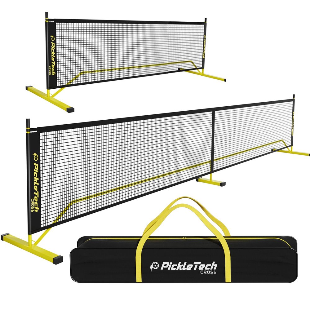 PICKLETECH 4.0 Slim Version 2in1 Pickleball Net Portable Outdoor, 22ft 11ft Pickleball Net-USAPA Regulation Size-Half Court Pickle Ball Net System with Carrying Bag for Driveway