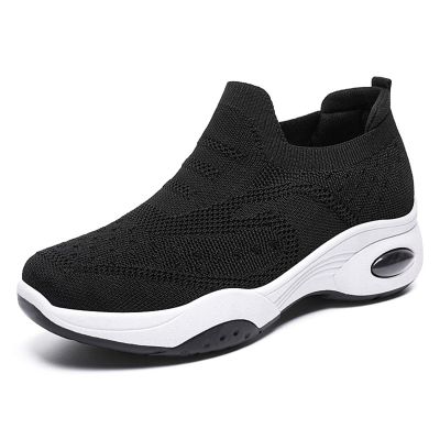 DHAEY Women's Orthopedic Sneakers Comfort Soft Breathable Foot Heel Pain Relief Women's Orthopedic No-Tie Sneaker with Arch Support (Color : Black, Size : 7)