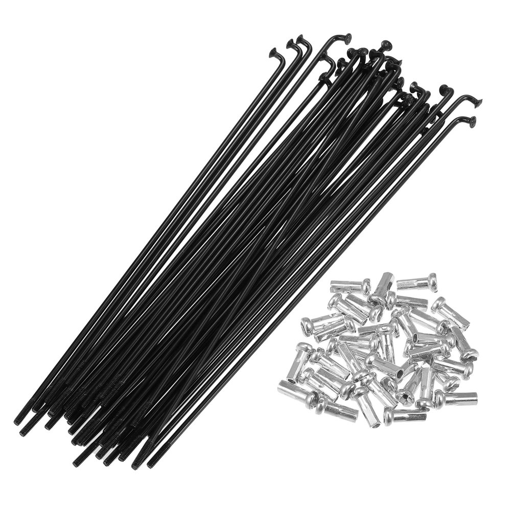 X AUTOHAUX 36pcs 14G J Bend Bicycle Steel Spokes 158mm 6.22" Cycle Spokes with Brass Nipples for Mountain Bike MTB