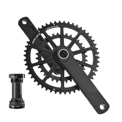 LSRRYD Bike Cranksets 165mm 170mm 172.5mm 175mm Hollow Integrated 50-34T 52-36T 53-39T Double Chainring Fit for Crankset 9/10/11/12 Speed with Bottom Bracket(52-36T,175mm)