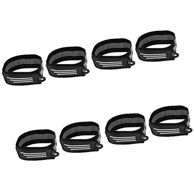 4 Pairs Bicycle Reflective Ankle Leg Trousers Pant Bands Clips Straps for Jogging, Cycling, Single Row Pulley, Climbing, Camping