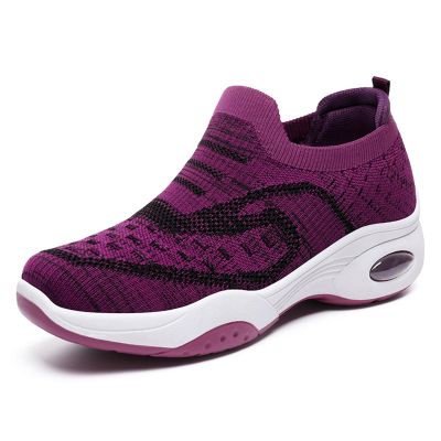 DHAEY Women's Orthopedic Sneakers Comfort Soft Breathable Foot Heel Pain Relief Women's Orthopedic No-Tie Sneaker with Arch Support (Color : Purple, Size : 5.5)