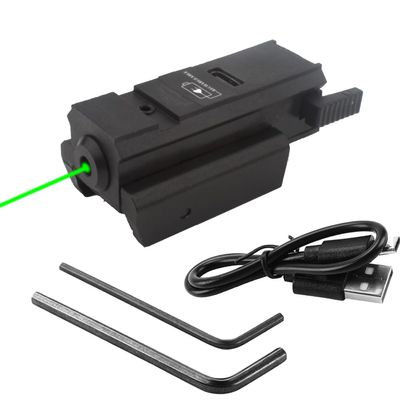 Gotical Green Beam Laser Sight | USB Rechargeable | Fits 11mm/20mm Rails, Compact USB Rechargeable Green Laser Dot Sight Easy Clamps on 11mm 20mm Standard Rail with Pressure Switch USB Charging Cable
