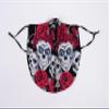 Beard Face Mask for Men with Beard, Bearded Men Mask, Skull and Rose Pattern, Cotton, Red/Black, 4 Inches view 2